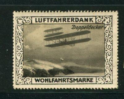 Luftfahrerdank Wohlfamrtsmarke Doppeldecker Reklamemarke Poster Stamp