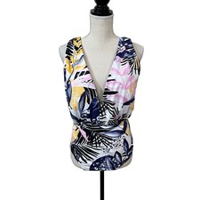 SwimRX One Piece Swimsuit Size 2X Plunge Tropical Print Resort Beach Vacation