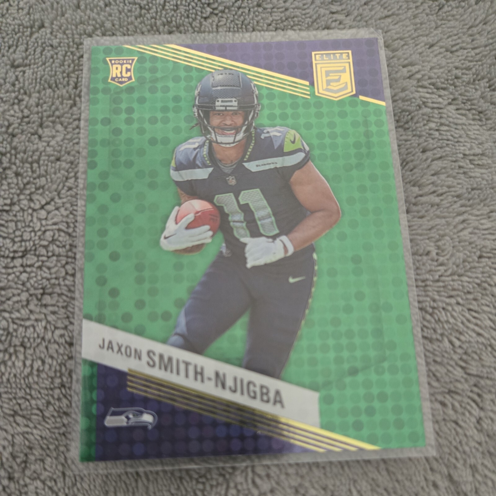 2023 Donruss Elite #151 Jaxon Smith-Njigba Rookie RC Green Disco Parallel Rookie