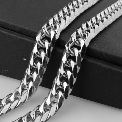 Heavy Strong Men Stainless Steel Curb Cuban Link Chain Necklace Jewelry - Picture 10 of 29