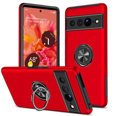 For Google Pixel 8 Pro 7 Pro 6a Layer Shockproof Case Cover with Ring