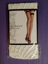 White Net Thigh High Stockings Leg Avenue 9014 or 9049