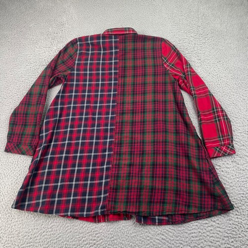 J Jill Shirt Top Womens Medium Button Up Plaid Tartan Patchwork Pockets Comfy - Picture 3 of 14