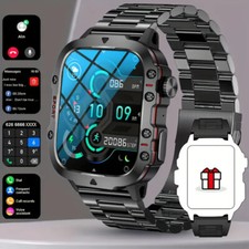 New Rugged Smart Watch Men Wireless Call IP68 Waterproof Sport Fitness AI Voice