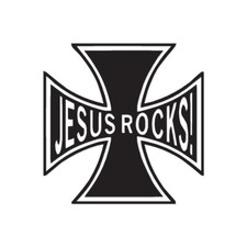 Jesus Rocks Cross - Vinyl Decal Sticker - Multiple Color Sizes - ebn408