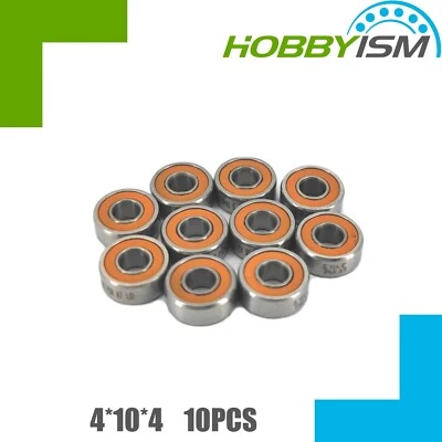 HOBBYISM 10pcs Hybrid Ceramic Stainless Fishing Reel Bearing SMR104C 2OS 4x10x4 Lube Dry