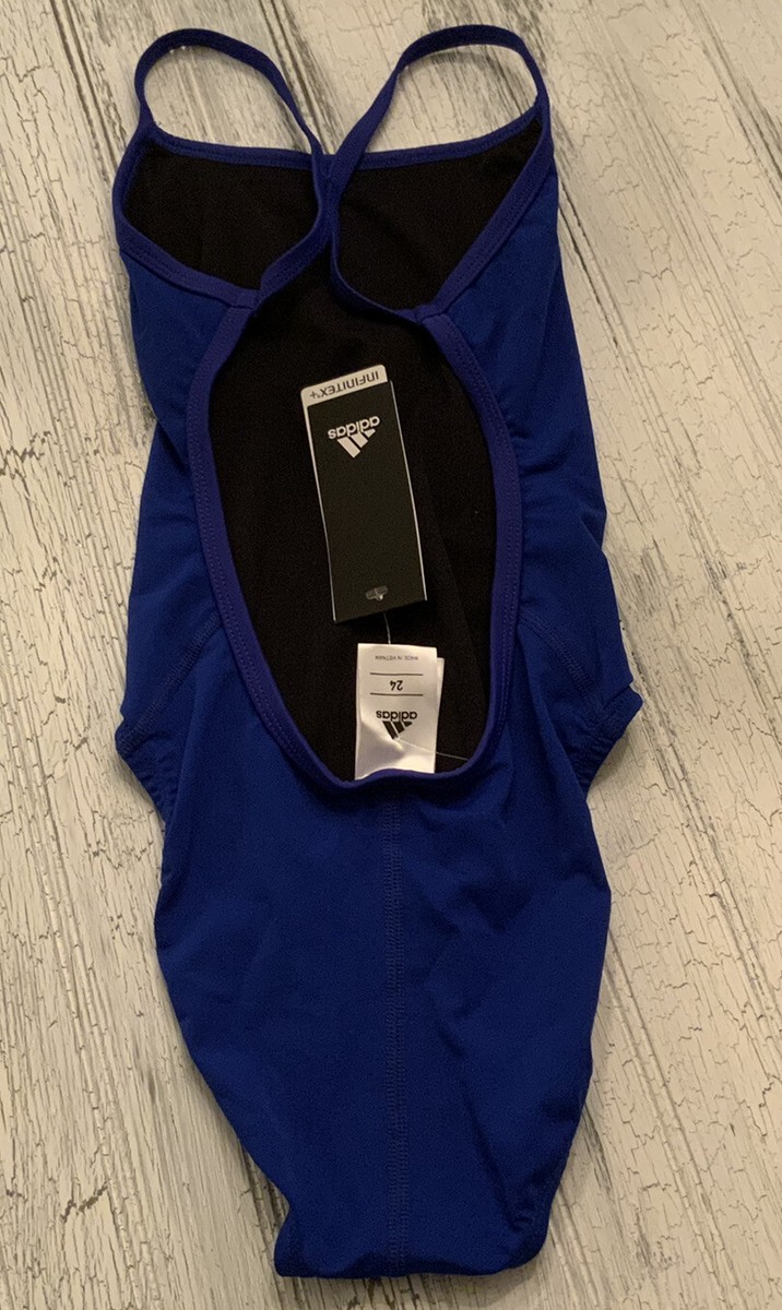 にょーん様 Adidas Women's Active ONE Piece Solid C-Back Blue Swim Suit Size