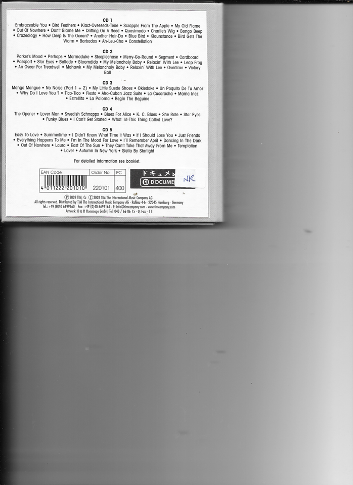 Charlie ParkerHall of Fame ( 5 CD 2002) Fat Box eBay