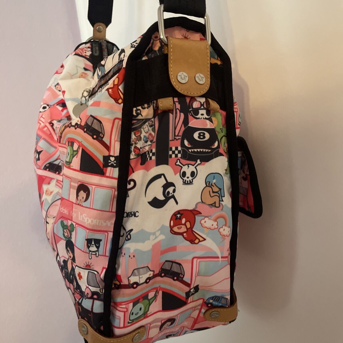 Tokidoki Lesportsac Messenger Bag Citta Rosa Pink Adjustable Tokidoki Lesportsac Messenger Bag Citta Rosa Pink Adjustable