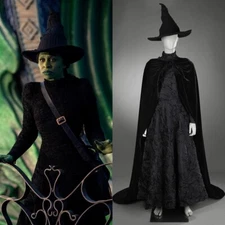 New Halloween Wicked Elphaba Costume Cosplay Suit Handmade