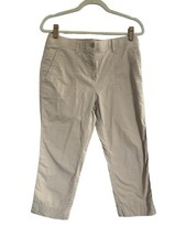 Chico's Size 0 US 4 Khaki Capri Pants Comfort Waist Pockets 2934