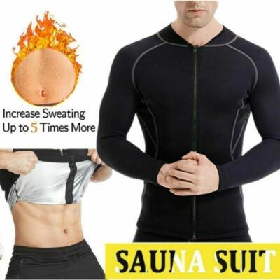 Exercise Working Out Slimming Shapers Hot Sauna Sweat Jacket Silvery Sauna Suits