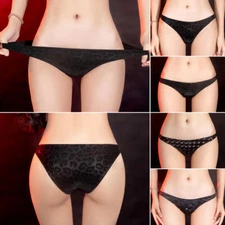 Women Animal Print Shiny Bikini Briefs Knicker Thongs Lingerie Underwear Panties