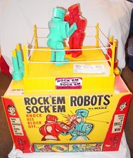 RARE VINTAGE 1960s MARX ROCK-EM SOCKEM ROBOTS...