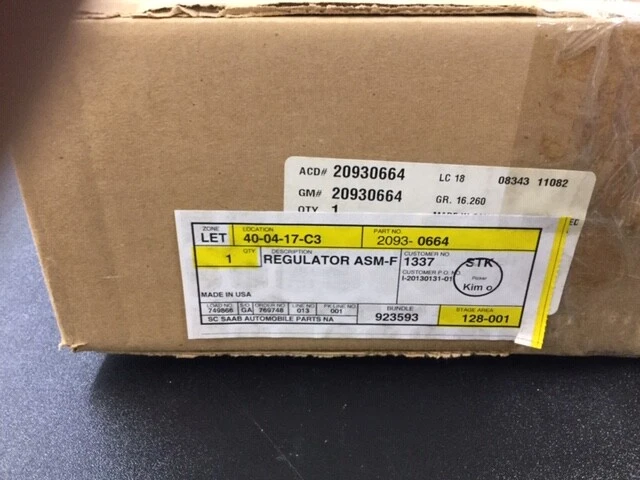 20930664 SAAB NEW OEM WINDOW REGULATOR - Image 2 of 2