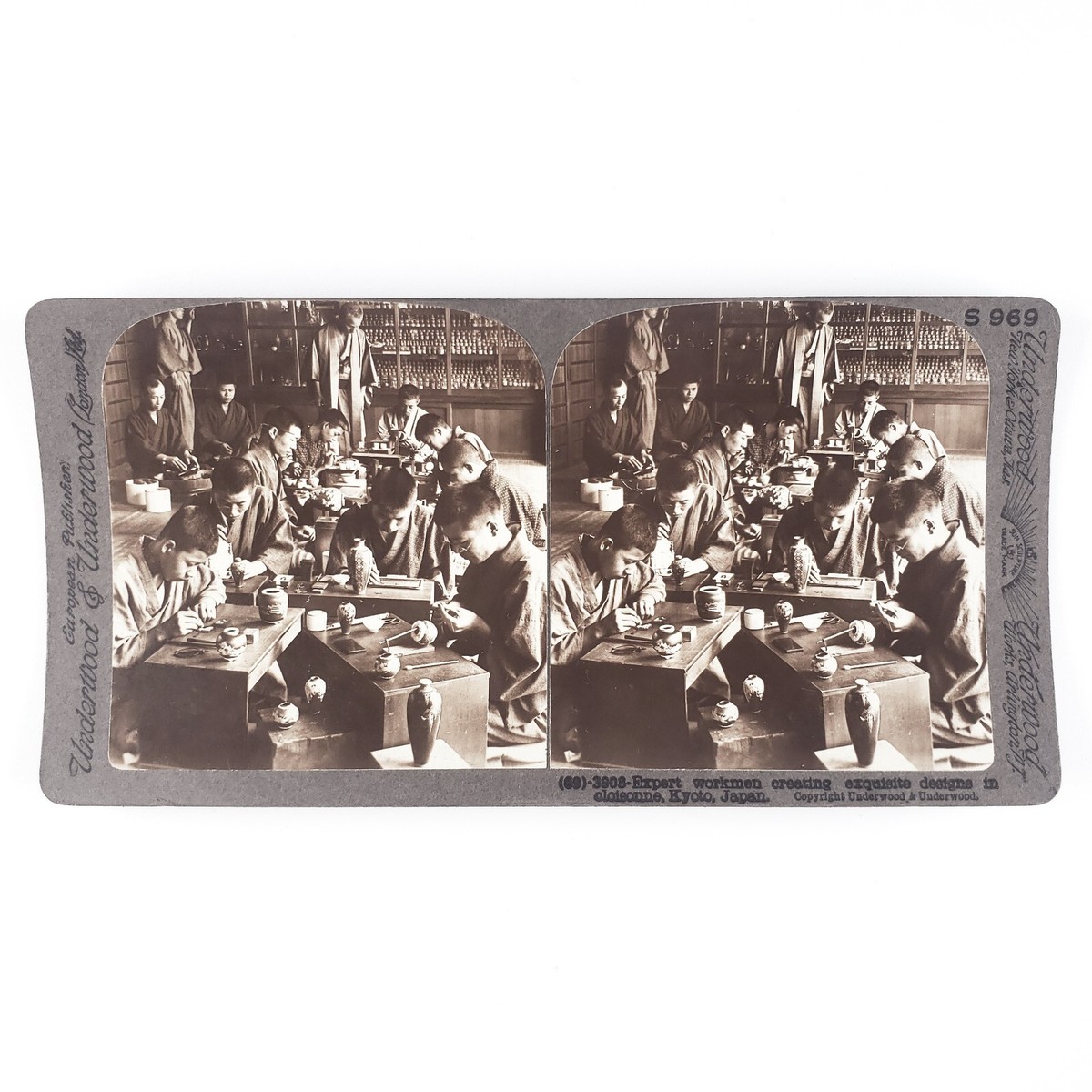 Kyoto Japan Cloisonné Makers Stereoview c1905 Yasuyuki Namikawa