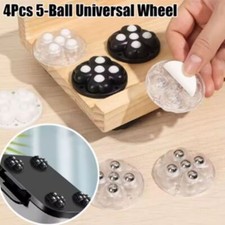 4Pcs  360�Rotatable Furniture Casters Self Adhesive 5-Ball Universal Wheel