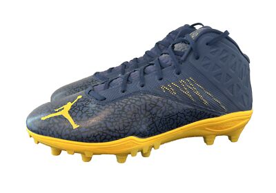 Size 16 Michigan Air Jordan Nike Zoom Code Elite 3/4 TD Football Cleats NEW