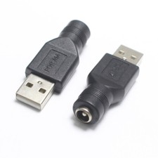 USB Male To 5.5mm x 2.1mm Female DC Power Converter Charger Adapter Connector