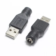 USB Male To 5.5mm x 2.1mm Female DC Power Converter Charger Adapter Connector