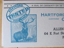 8 VINTAGE INK BLOTTER ALLEN STRONG FARMINGTON IL PHONE 60  HARTFORD INSURANCE CO