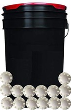 30 Official Wiffle  Baseball Balls with Black Padded Ball Bucket