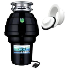 Eco Logic 1.25 HP Continuous Feed Garbage Disposal with White Stopper and Flange