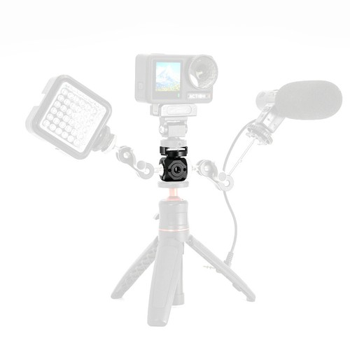 New Cold Shoe Mount Tripod Conversion Seat 1/4 3/8 Arri Positioning Hole Head - Picture 13 of 14