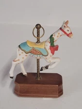 Giraffe Circus Carousel Ceramic On Base