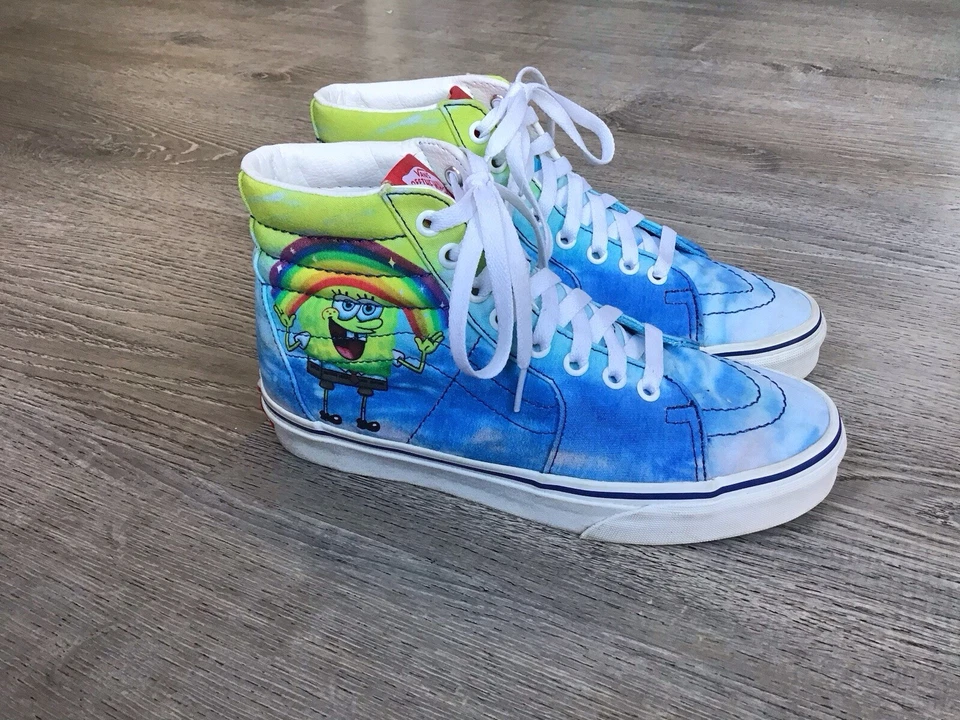Vans Womens Size 7.5 Sk8-Hi x Spongebob Squarepants Imagination Shoes Mens 6 - Image 2 of 4