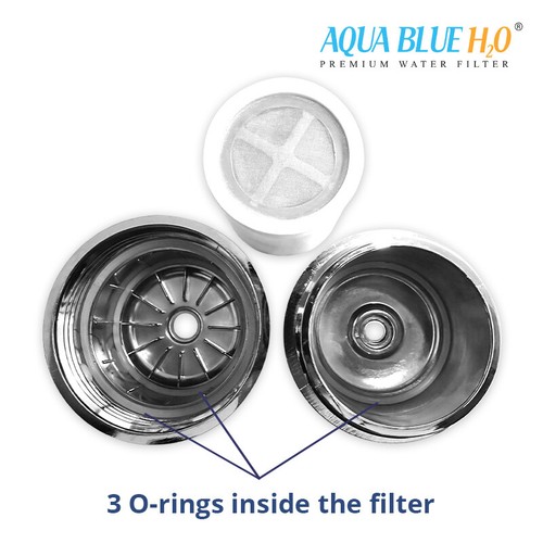KDF/Carbon Shower Filter Removes Chlorine Chloramines Heavy Metals AQUA BLUE H2O - Picture 8 of 11