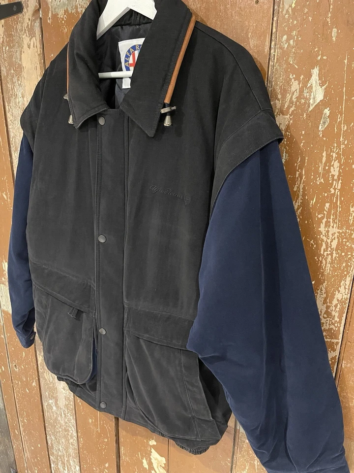 Abrigo Chaqueta Alfa Romeo Color Negro Bloque Parte Inferior Cremallera Completa Cuello Bolsillos Grande Foto 4 de 4