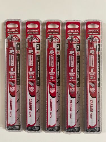 Lot Of 15 Diablo 9" Reciprocating Saw Blades 5pck Medium Metal Carbide DS0910CF3
