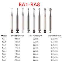 Dental Round Carbide Burs for Slow Low Speed Handpiece Latch Type RA1-8