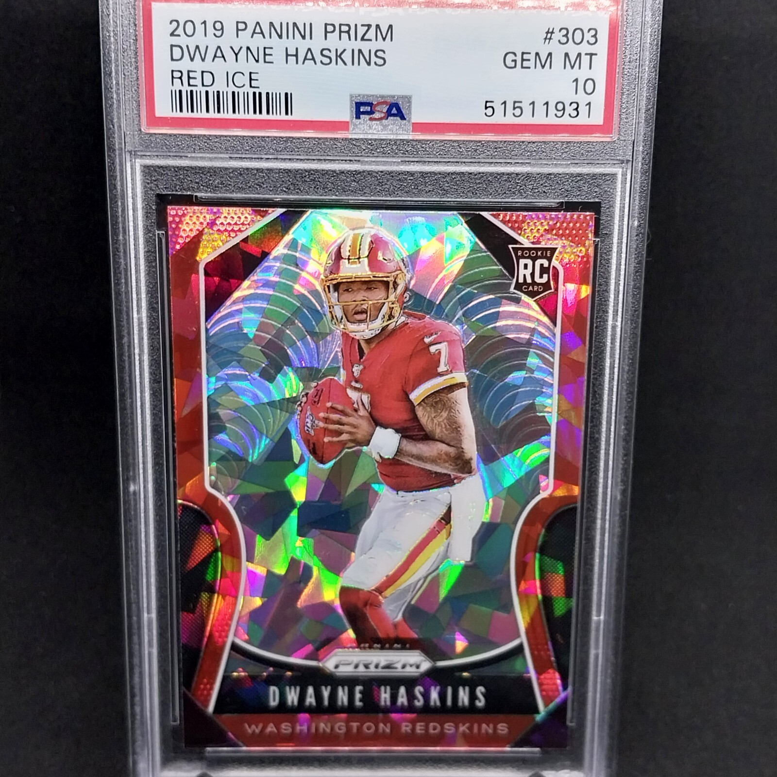2019 Panini PRIZM Dwayne Haskins ROOKIE RED ICE Prizm RC No.303 PSA GEM MINT 10