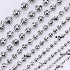 Kugelkette Edelstahl Ø 1,5-10 mm Halskette Anhänger 10-120 cm Kette Damen Herren