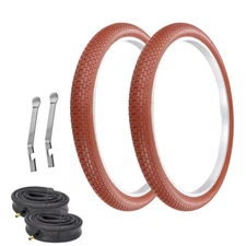 PRO+ TIRES 26 x 2.125 Clay G-5009 W/ HEAVYDUTY TUBES & TIRE LEVERS