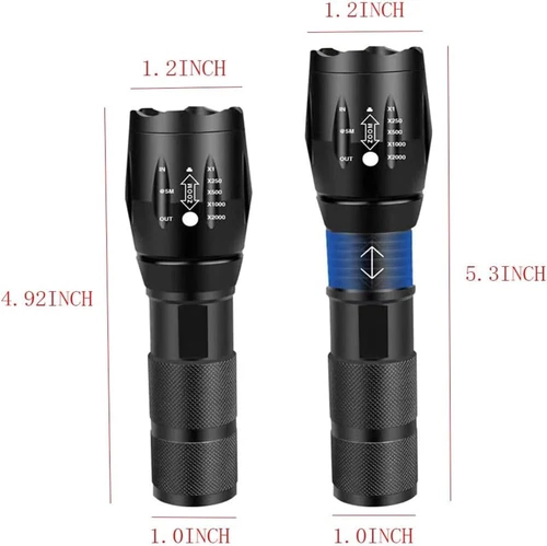 Taktisch 4 in 1 Zoom RGBW Rot Grün Blau Weiß Taschenlampe Licht LED Jagd Lampe - Bild 2 von 12