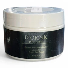 D'OR 24k PRESTIGE Deluxe Shea Body Butter Lavender South Sea Pearl 16oz SEALED
