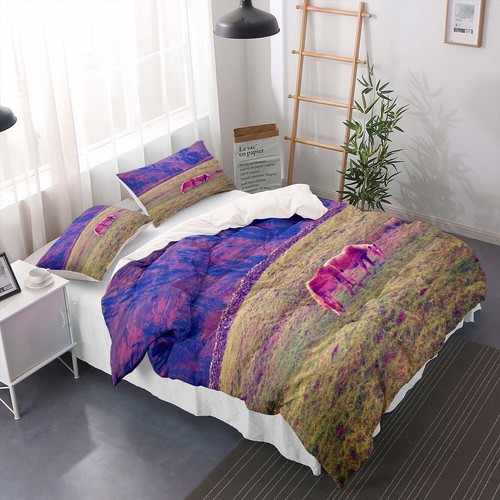 Horse Duvet Cover Set, 3 Piece elephant Bedding Set Microfiber - Picture 19 of 53