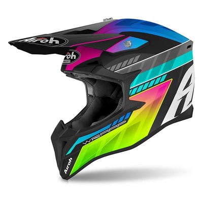 Helm Cross Airoh Wraap Youth Xxsxs Blau, Gelb Fluo , Grün, Viola Prism - Thermo
