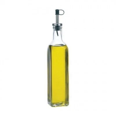 EXCELLENT HOUSEWARES Clear Glass Olive Oil Pourer Cooking Dispenser Kitchen Seasoning Drizzle Bottle