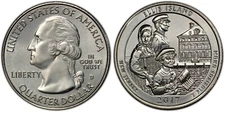 2017-D America The Beautiful / Ellis Island NJ / Circulating Quarter / VF-AU