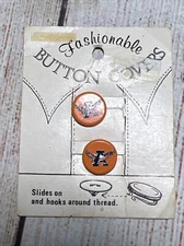 Auburn Tigers Button Covers Vtg Set of 2 WAR EAGLE Blue & Orange Football