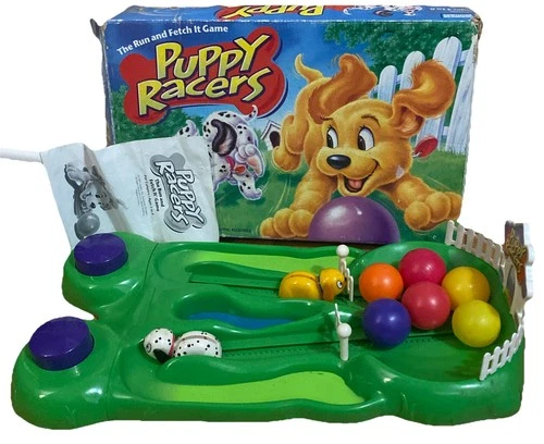 VINTAGE Puppy Racers Board Game Parker Brothers w/ 6 Balls Complete 1997 (READ)
