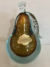 Murano Barbini Glass Pear Aqua Sommerso Gold Fleck Bookend/Paperweight gorgeous
