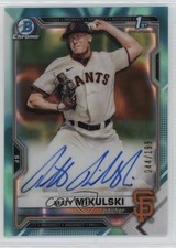 2021 Bowman Draft Chrome Pick Aqua Lava Refractor 44/199 Matt Mikulski Auto 0u46