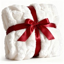 Fluffy Throw Bubble Blanket King Size - Faux Fur Throw for Couch or Bed - Plu...