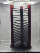 Vintage Atlantic 20 Audio CD holder Plastic & Wood 13.5* high Cd,dvd, Game Discs