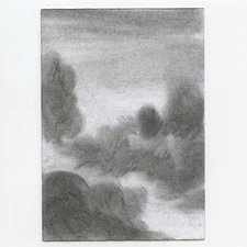 ACEO landscape original charcoal Tim Olly Landscape 1  impressionist